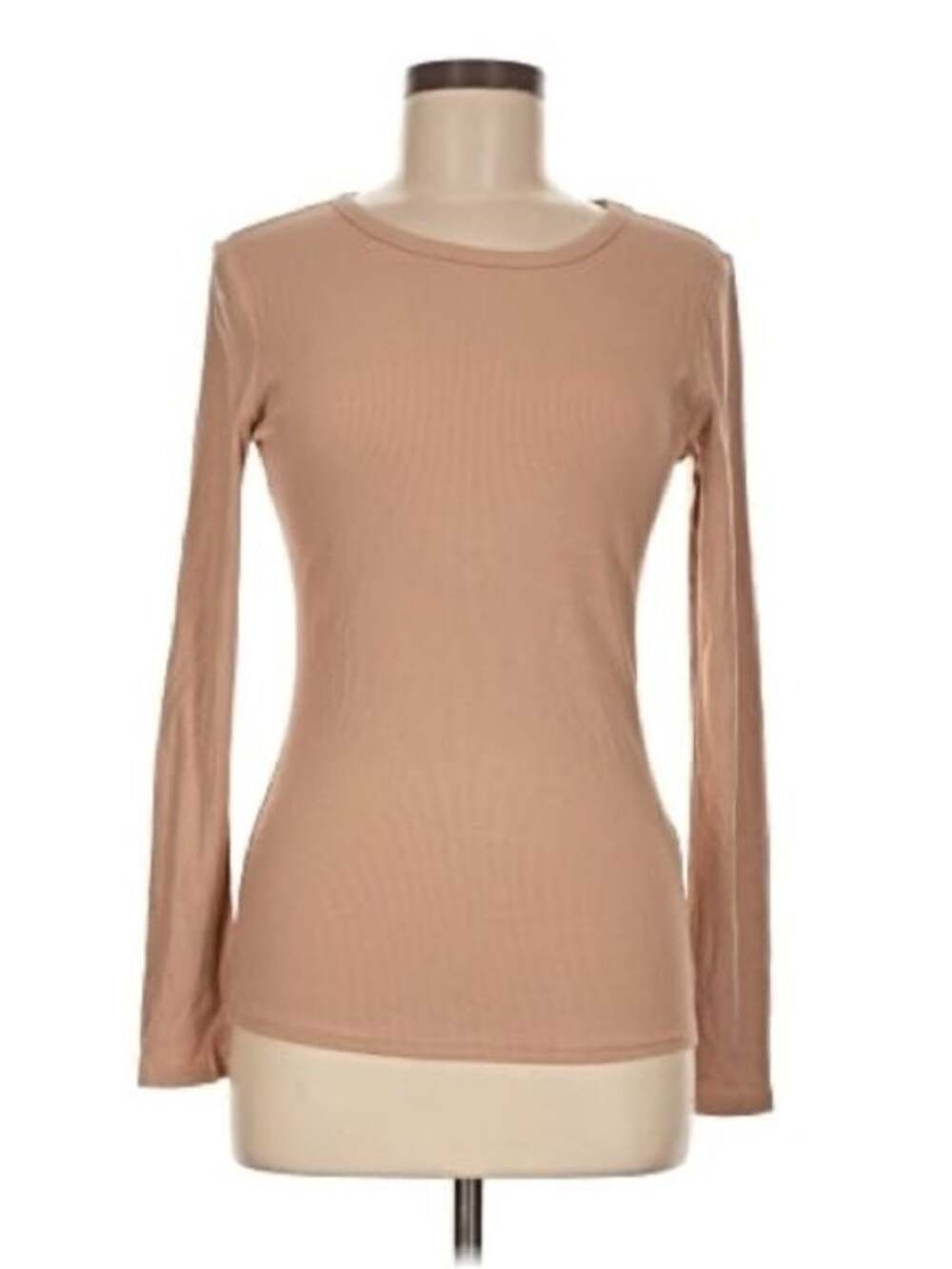 Alice + Olivia Classics Long Sleeve Top in Nude Size Medium